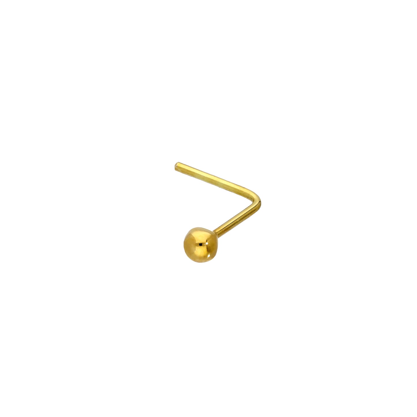 9ct Gold 23Ga L-Shaped Nose Stud