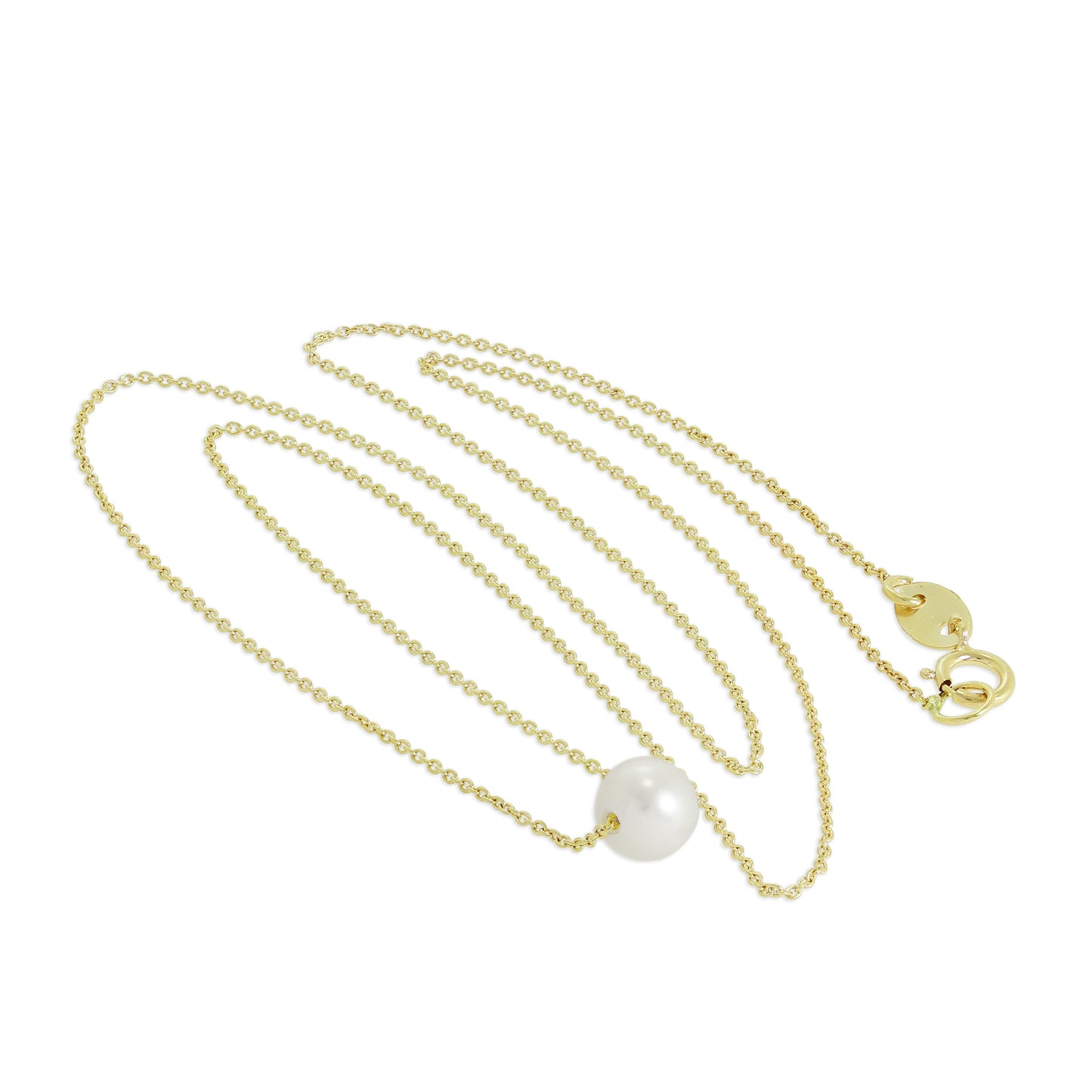 9ct Gold & 5mm Pearl 17 Inch Necklace