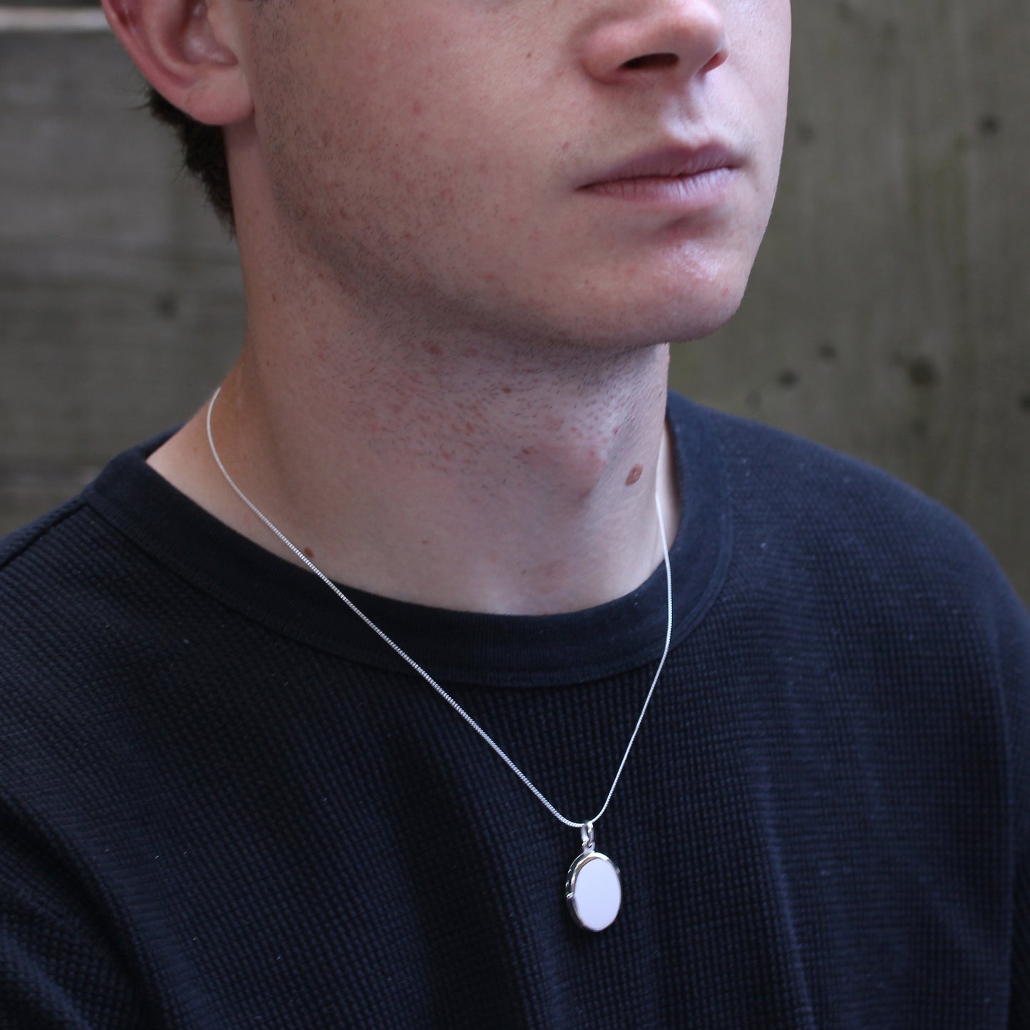 Sterling Silver Engravable Oval Locket on Chain 16 - 22 Inches