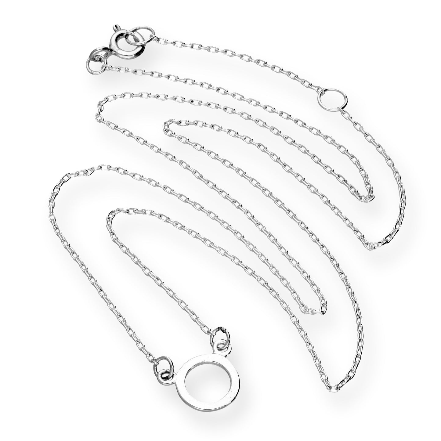 Sterling Silver Karma Circle 18 Inch Necklace
