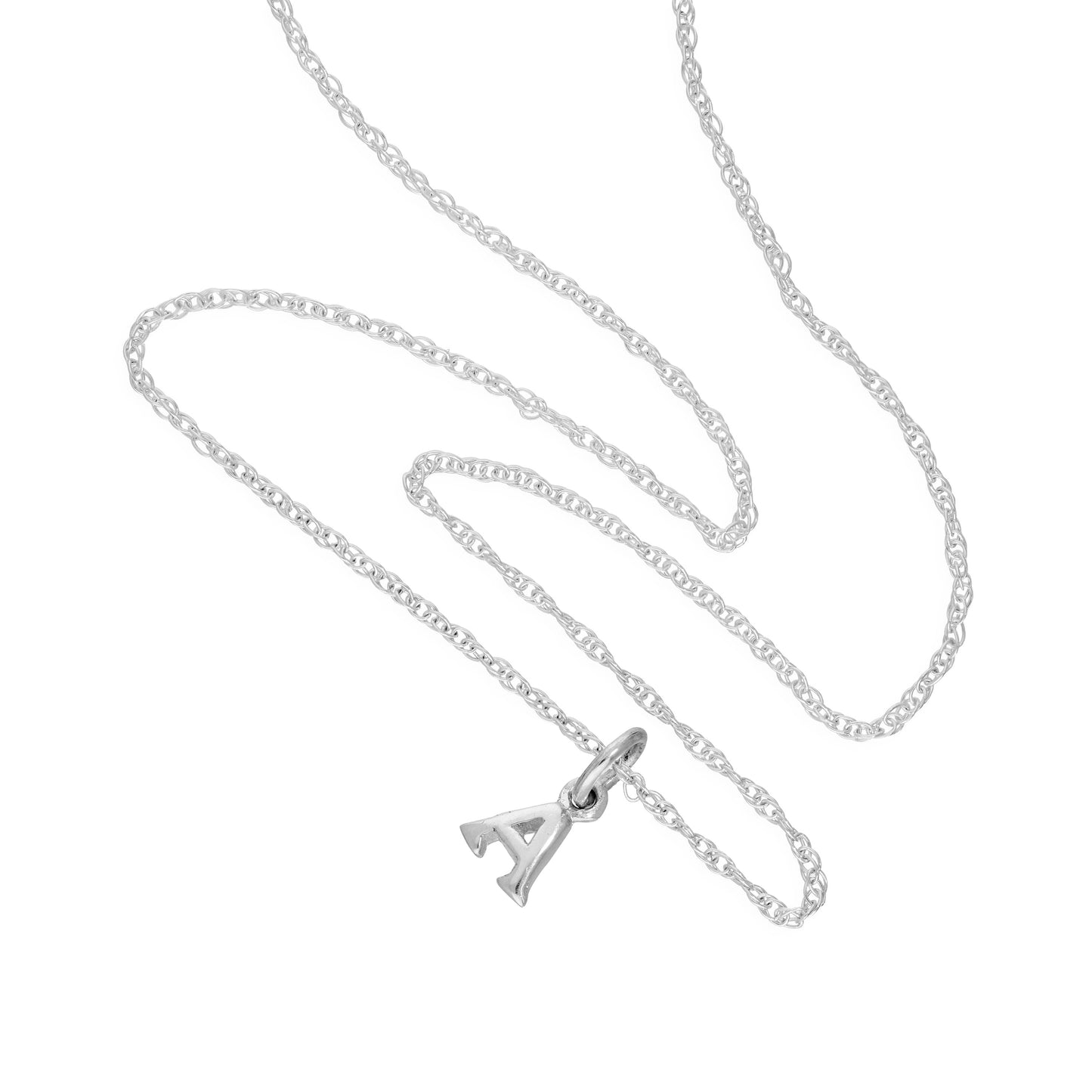 Tiny Sterling Silver Alphabet Letter A Pendant Necklace 14 - 22 Inches