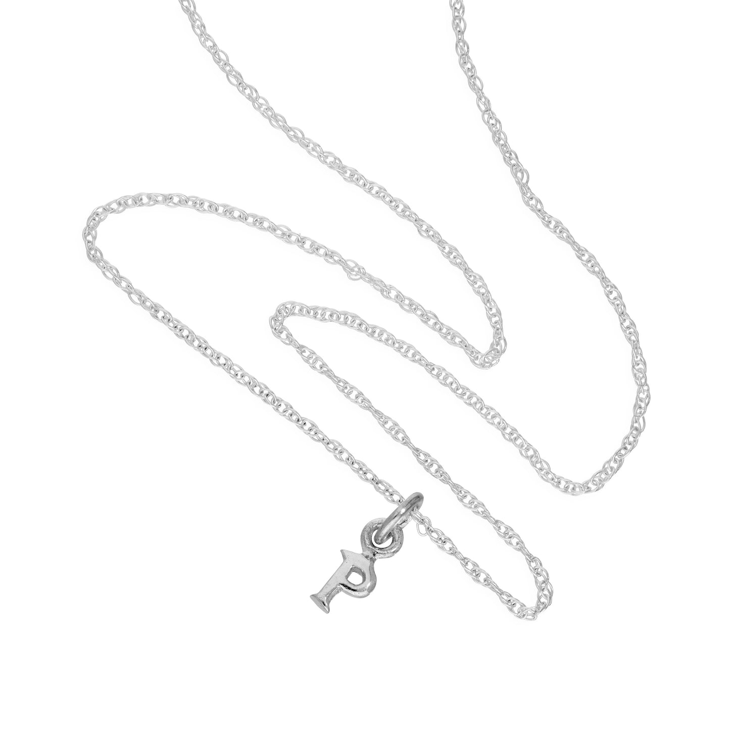 Tiny Sterling Silver Alphabet Letter P Pendant Necklace 14 - 22 Inches