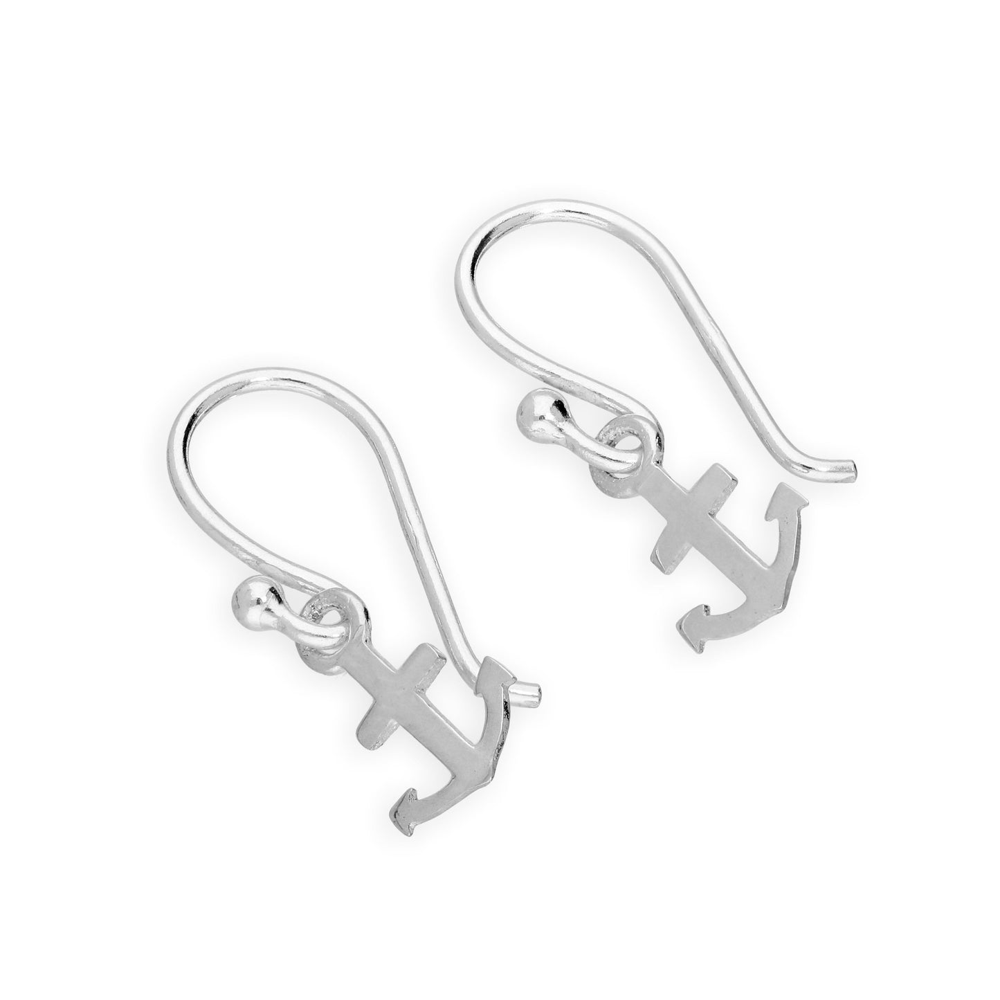 Sterling Silver Anchor Dangle Earrings
