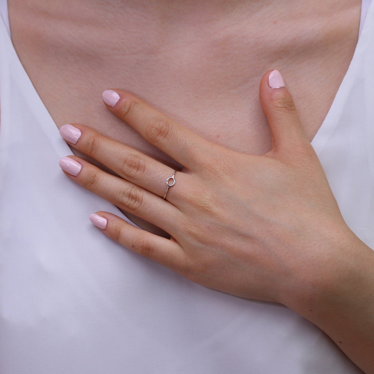 Sterling Silver Open Oval Ring Sizes J - V