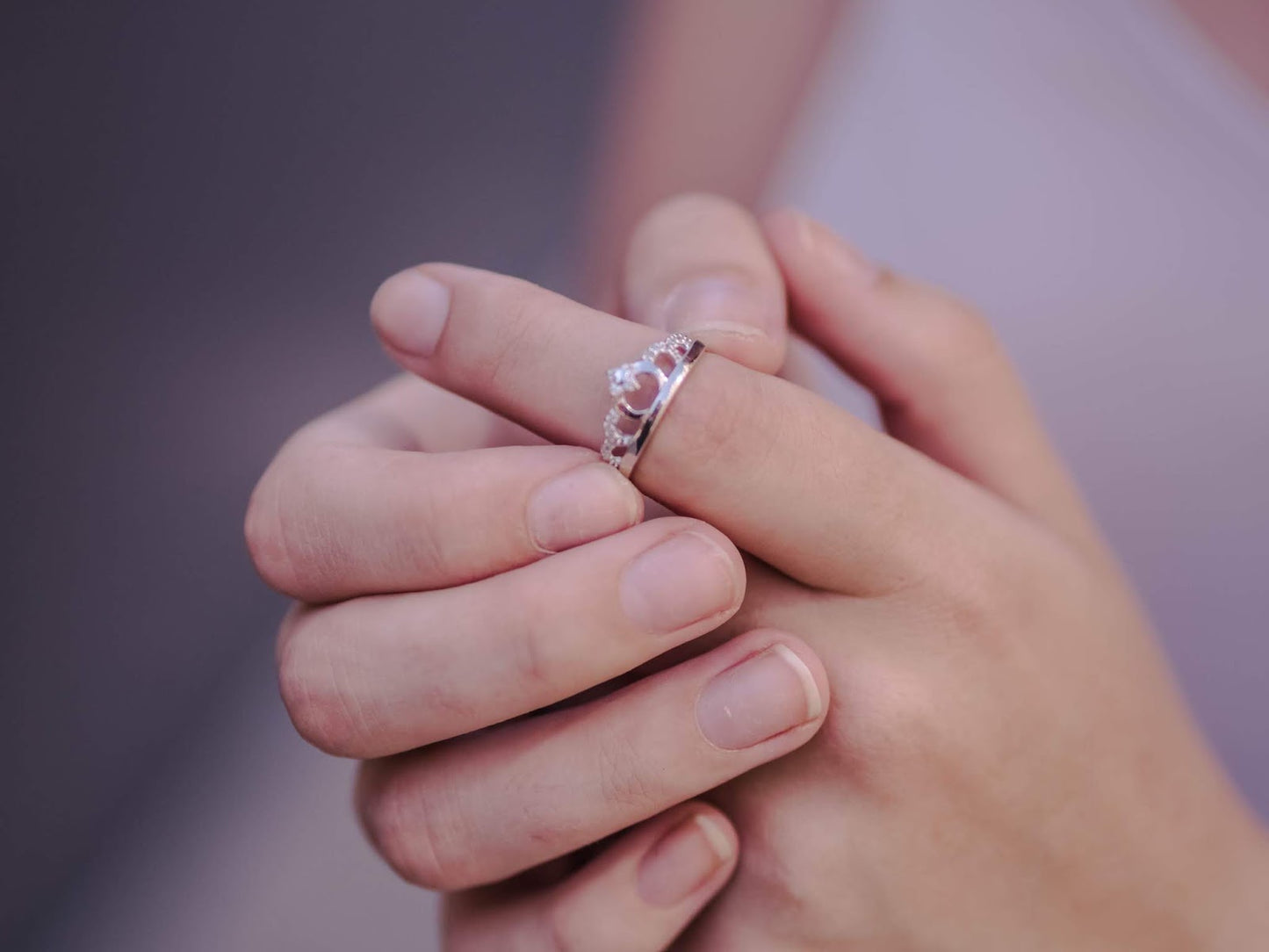 Sterling Silver & Clear CZ Crystal Tiara Ring Sizes J - U