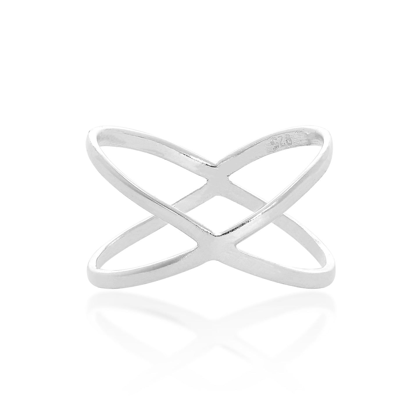 Sterling Silver Criss Cross Ring Sizes K - X