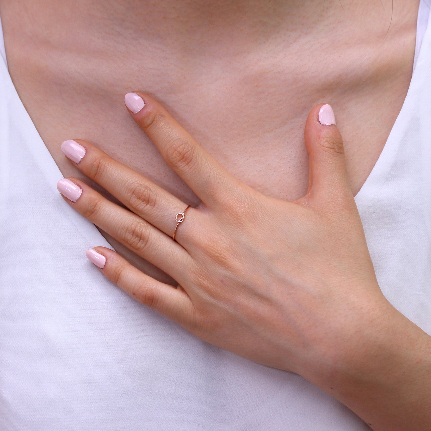 Rose Gold Plated Sterling Silver Heart Knot Ring Sizes I - U