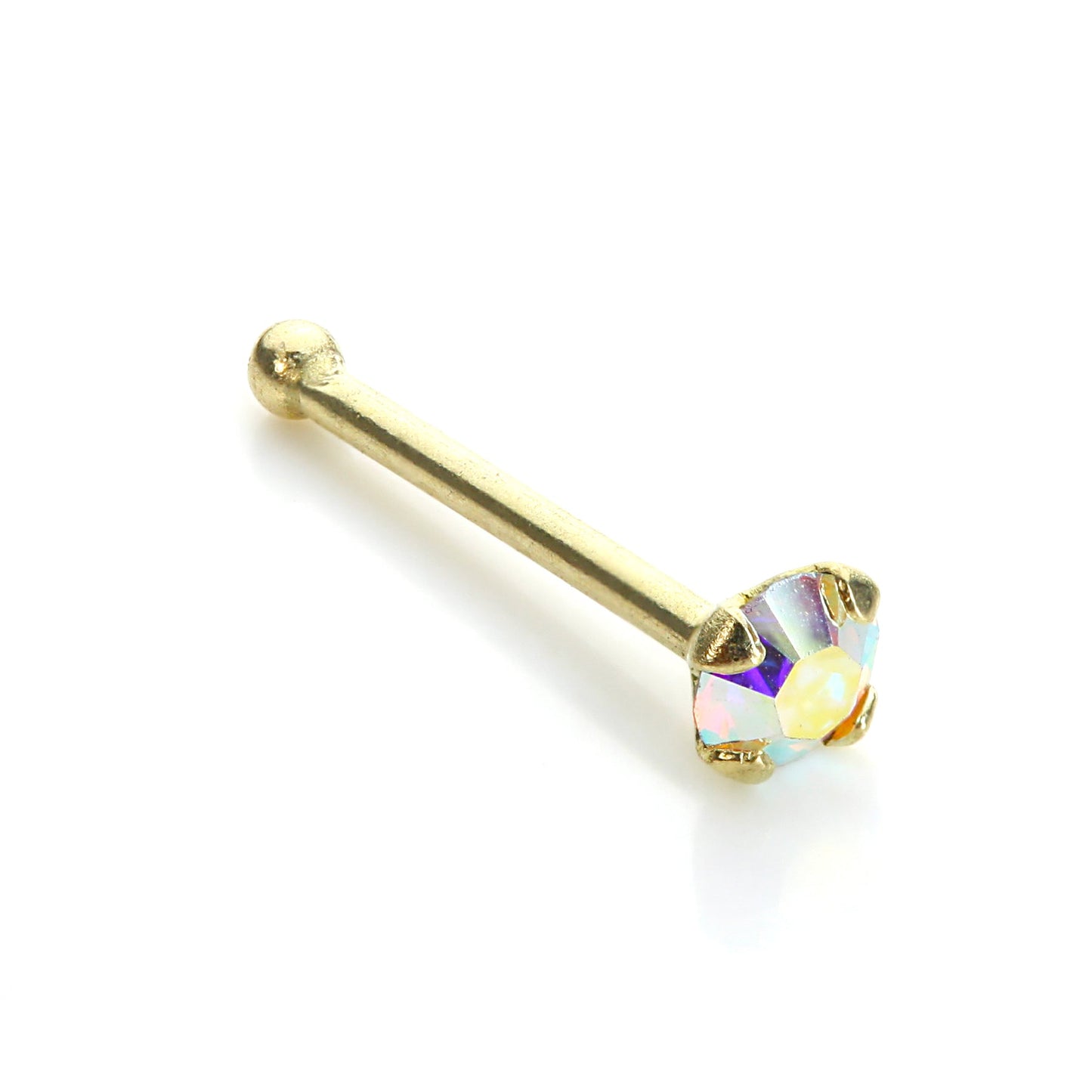 9ct Yellow Gold Aurora Borealis Nose Stud