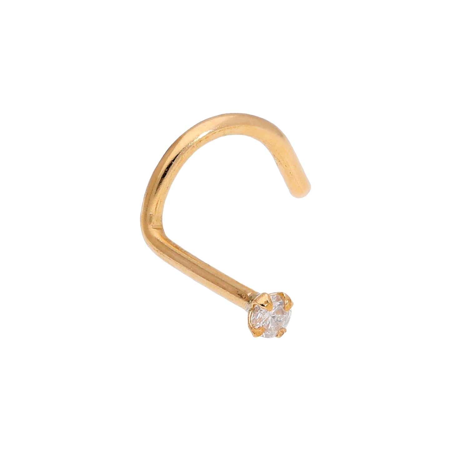 9ct Yellow Gold Diamond Nose Screw