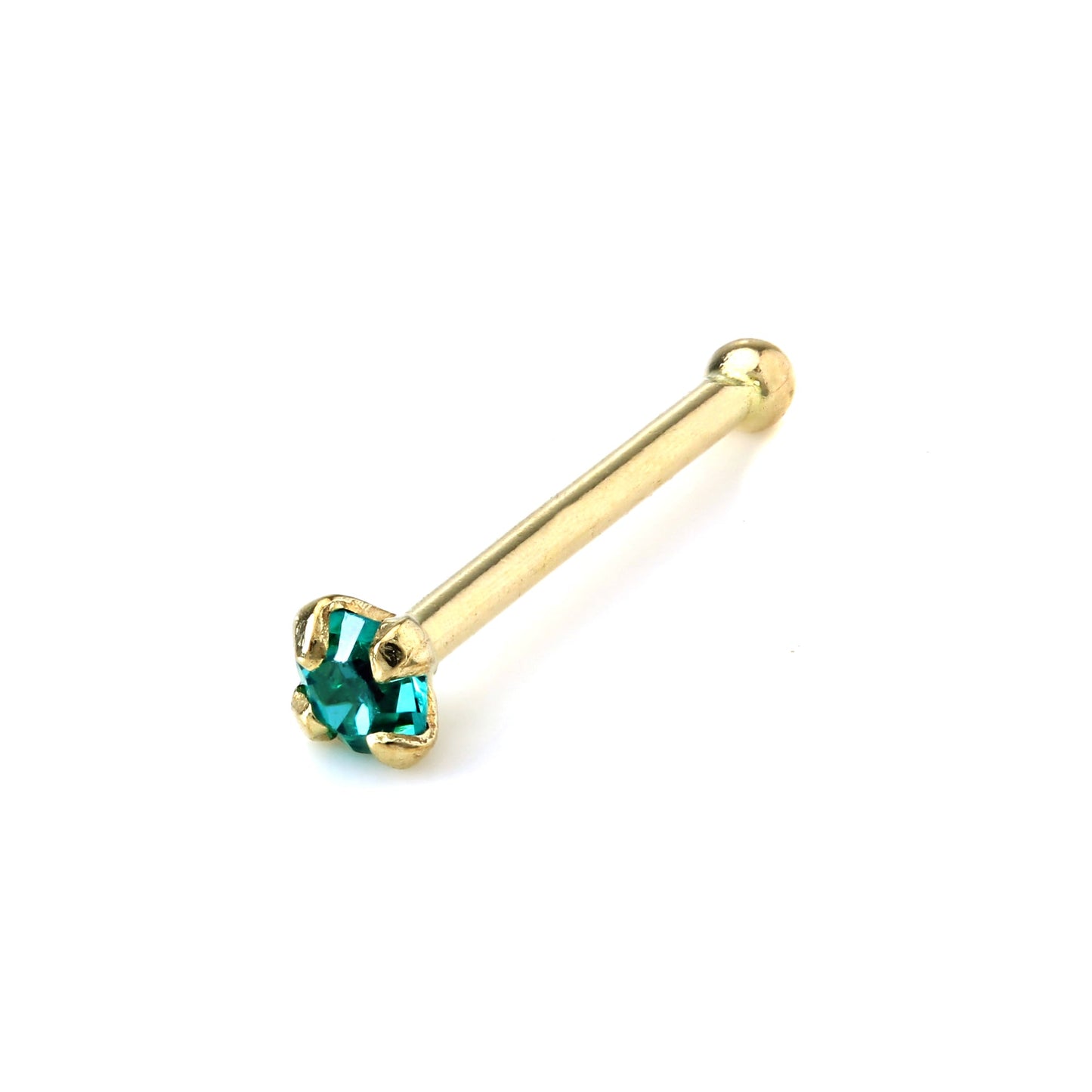 9ct Gold & 1.5mm CZ Crystal Prong Set Ball End Nose Pin