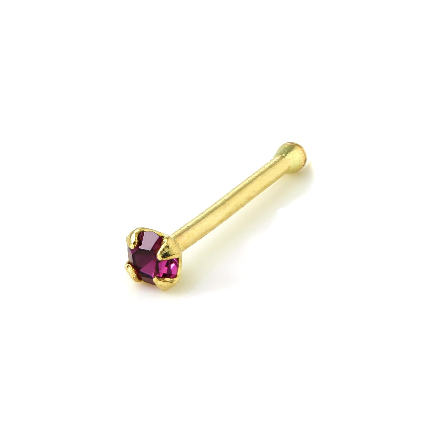 9ct Gold & 1.5mm CZ Crystal Prong Set Ball End Nose Pin
