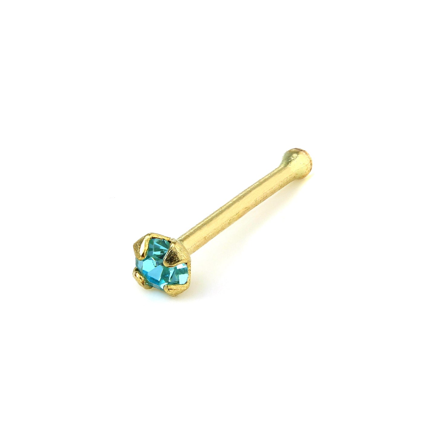 9ct Gold & 1.5mm CZ Crystal Prong Set Ball End Nose Pin