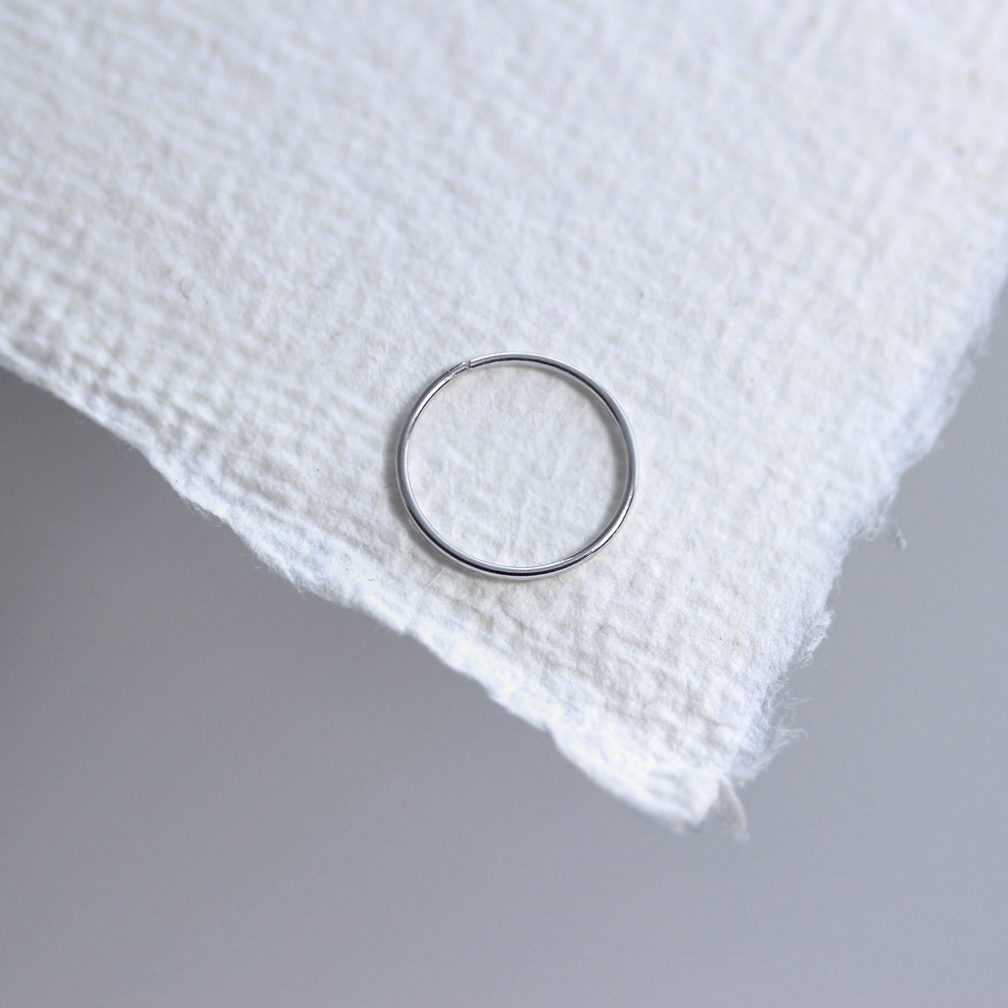 9ct White Gold 8mm Nose Hoop Ring