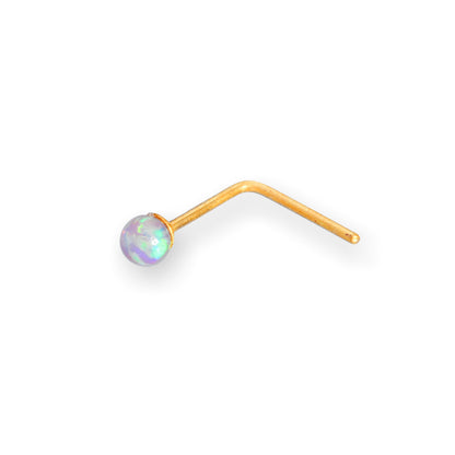 9ct Gold 2mm Coloured Opal Stone Nose Studs