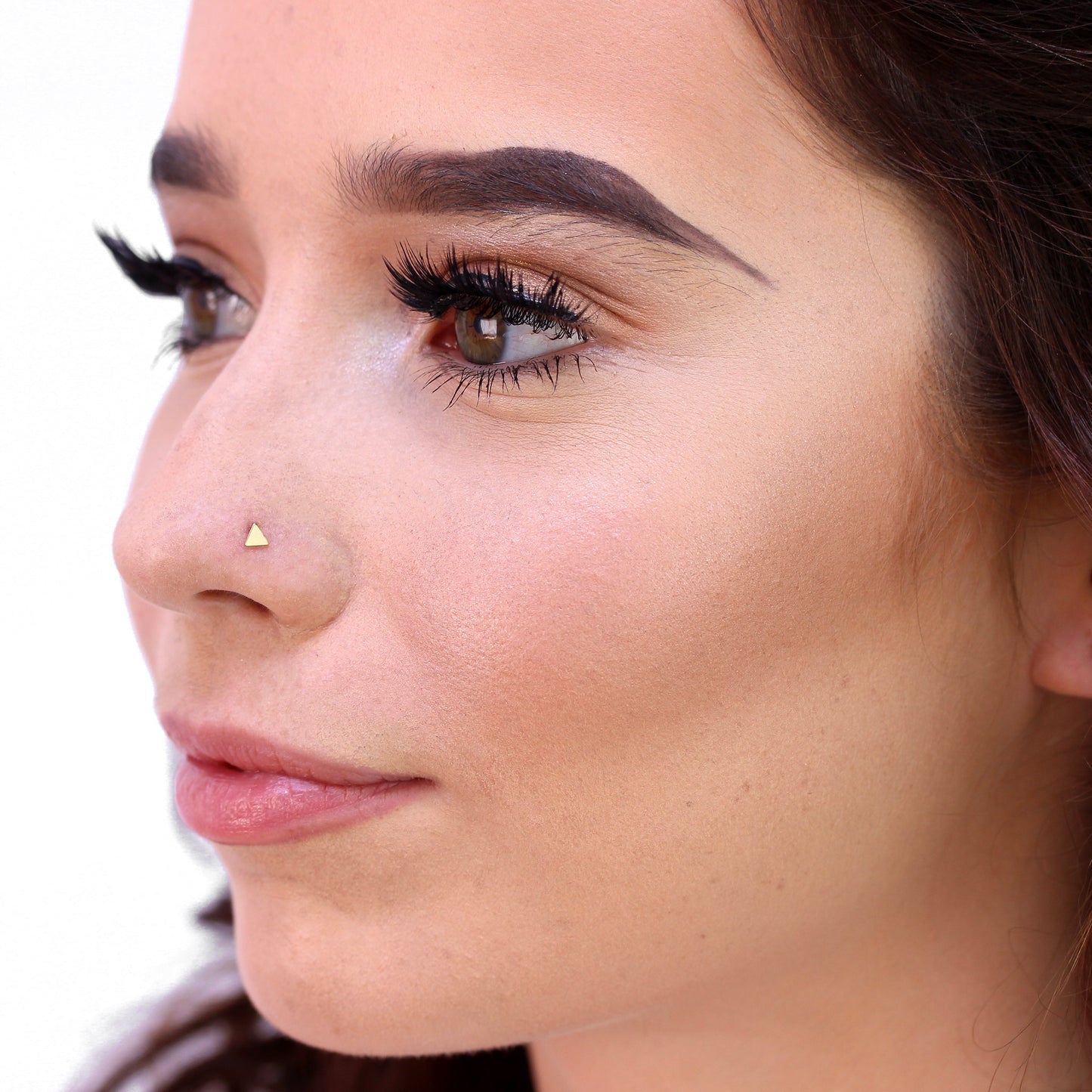9ct Gold 3mm Flat Triangle Nose Stud