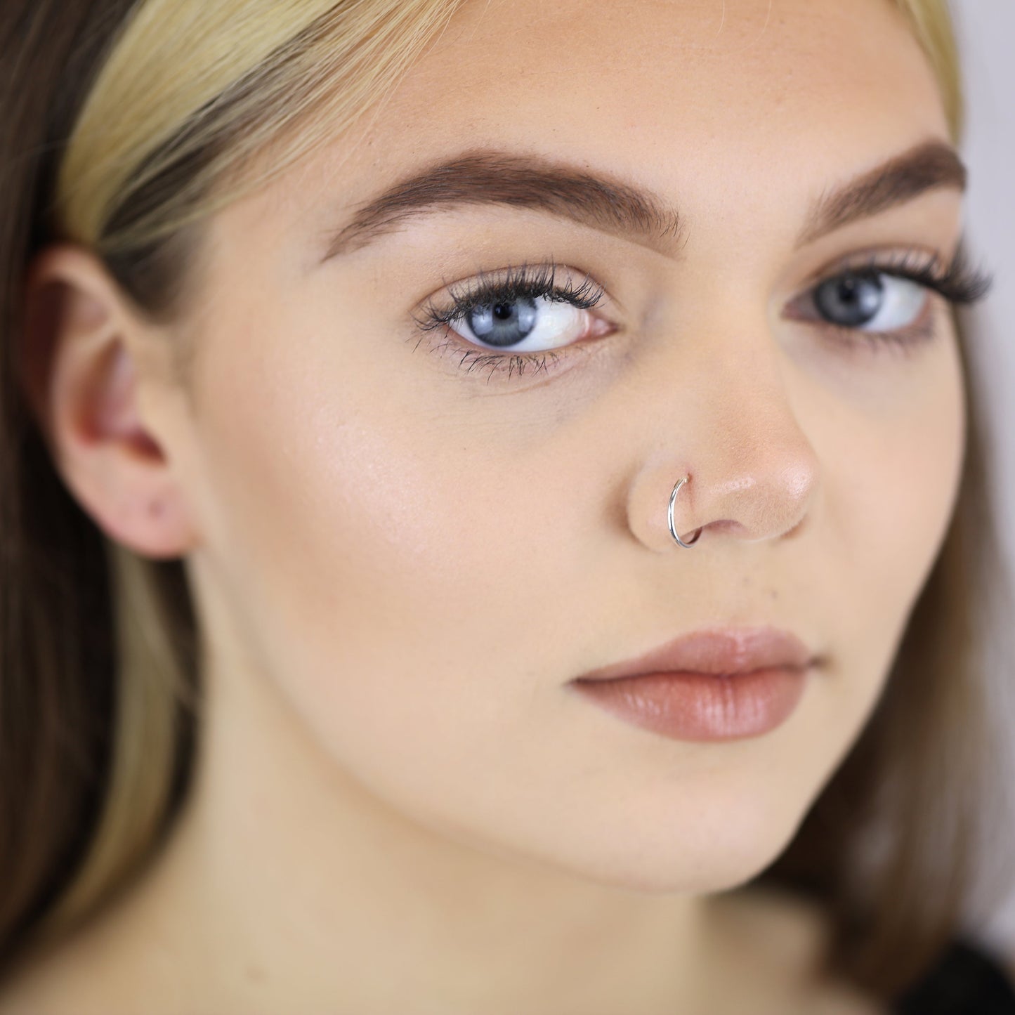 Sterling Silver 24Ga Segment Hoop Nose Ring 12mm