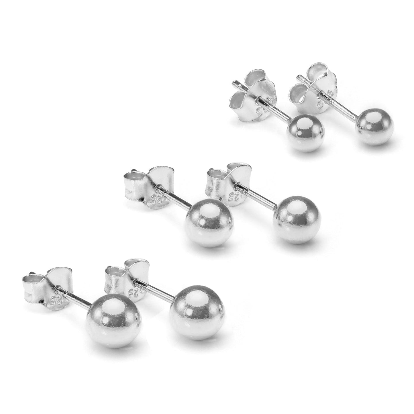 Sterling Silver Ball Stud Earrings