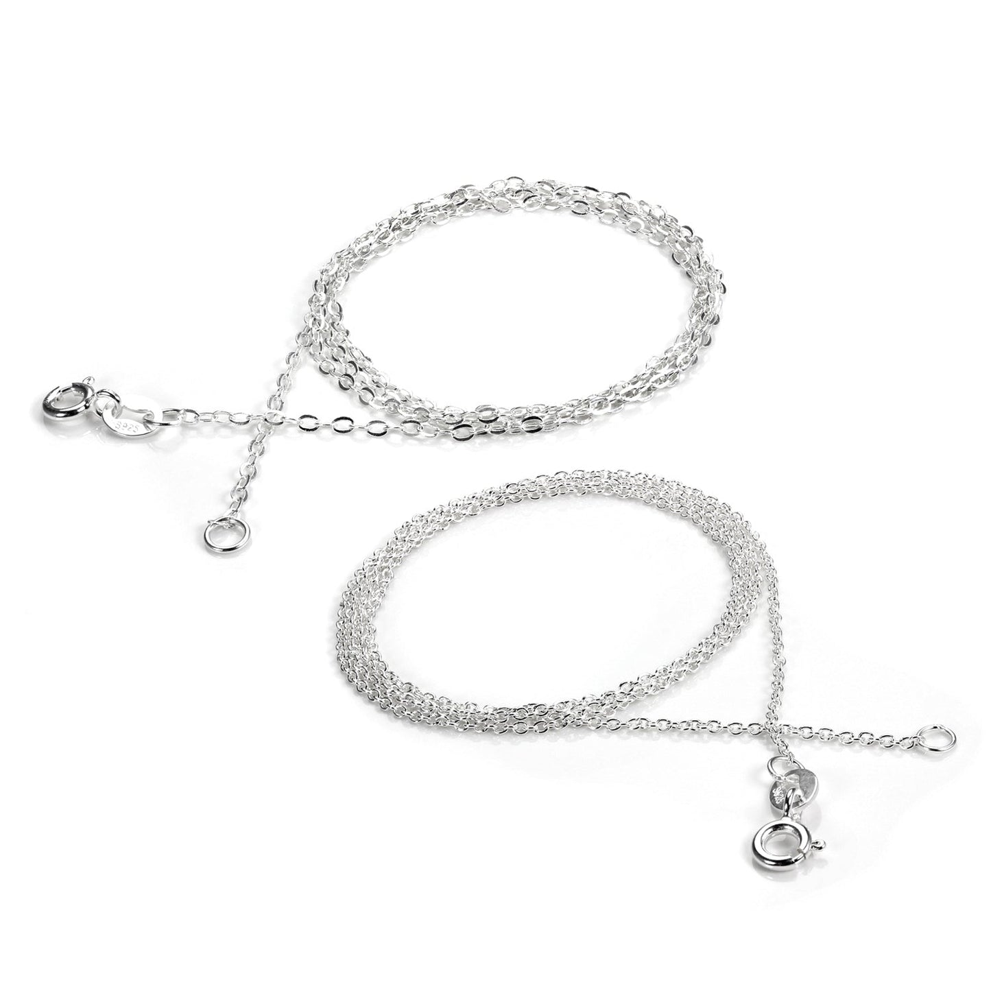 Sterling Silver 18 inch Textured Chain Set