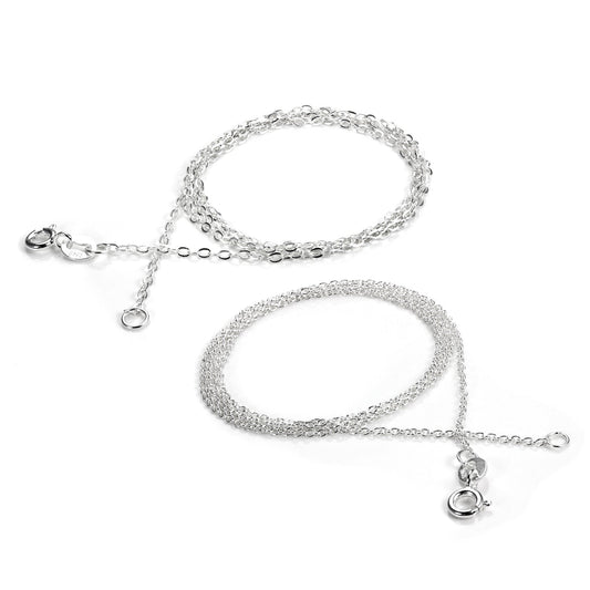 Sterling Silver 18 inch Textured Chain Set
