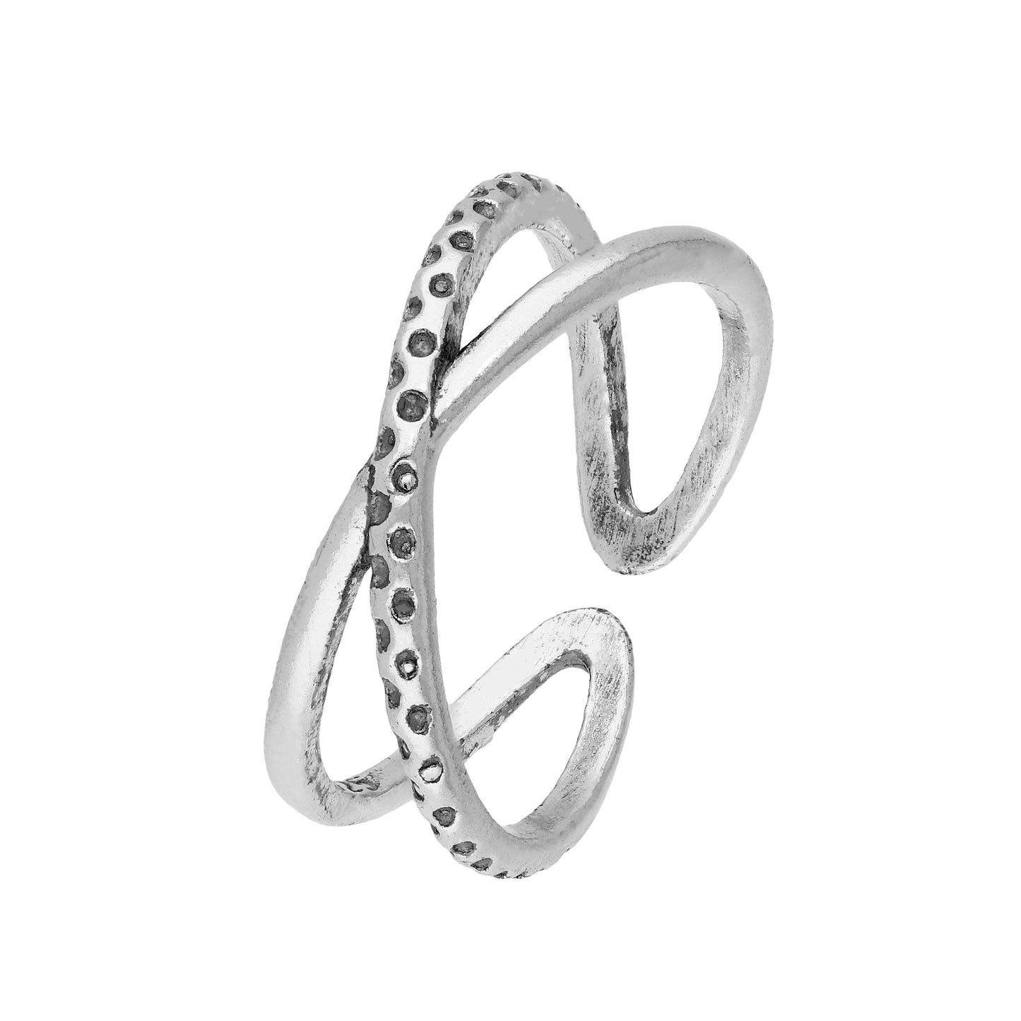 Sterling Silver Criss Cross Patterned Toe Ring