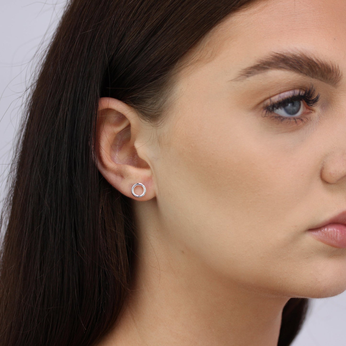 Sterling Silver 8mm Circle Stud Earrings