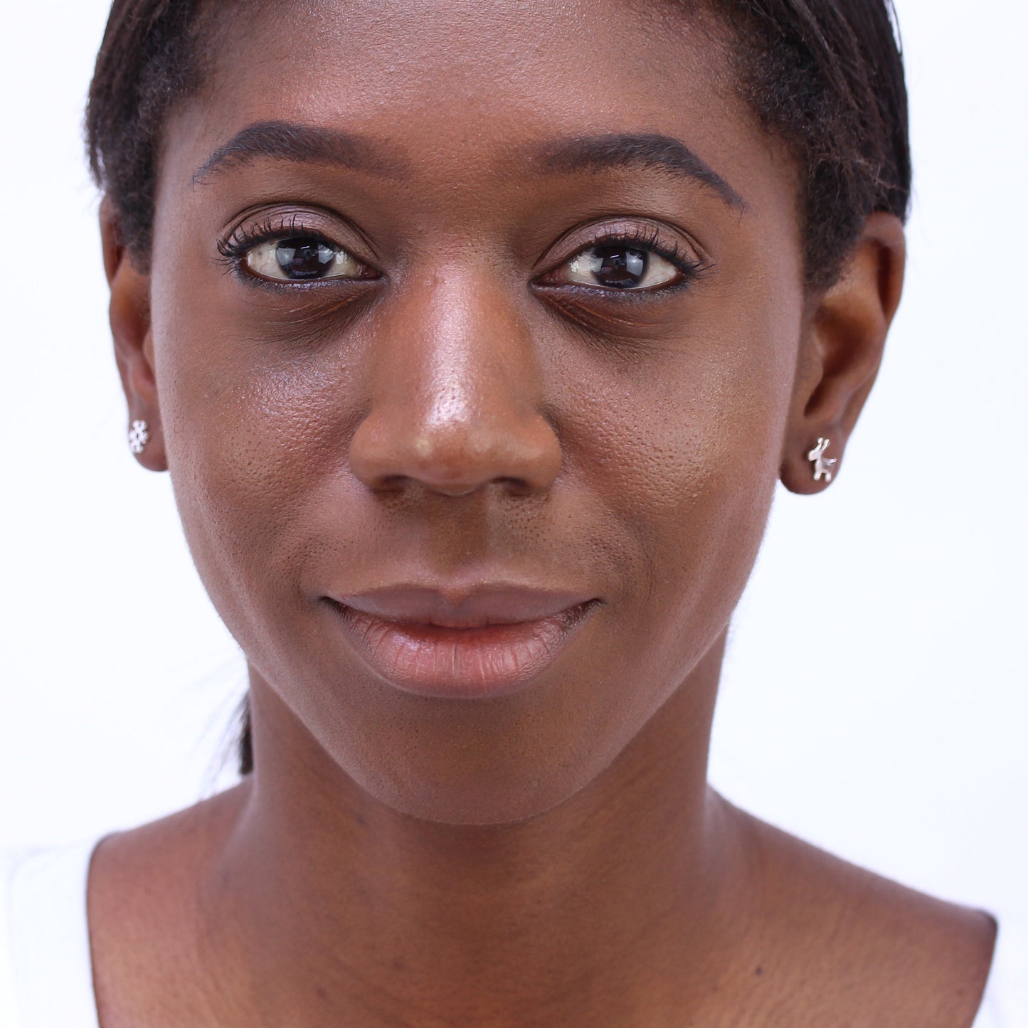 Sterling Silver Reindeer & Snowflake Stud Earrings