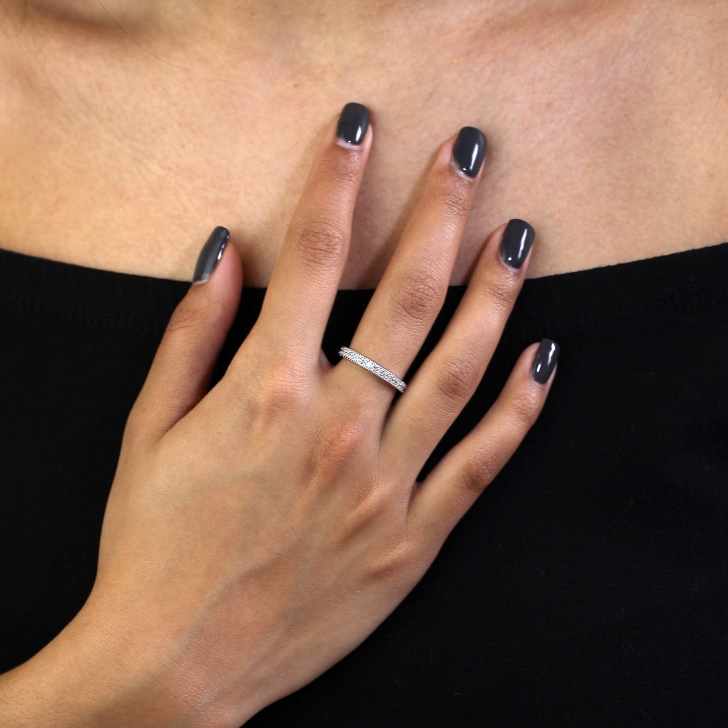 Sterling Silver & CZ Crystal Full Eternity Ring