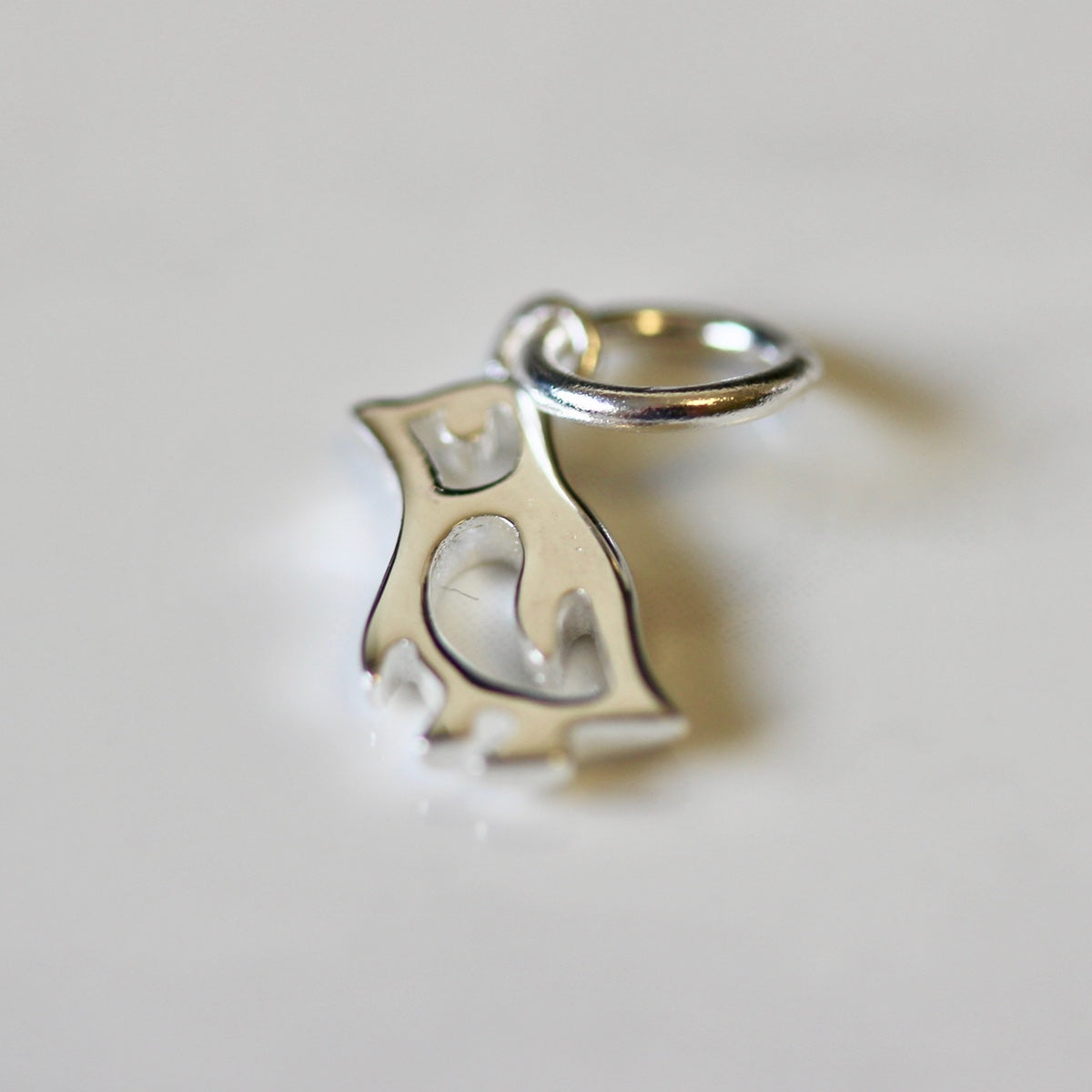 Sterling Silver Penguin Charm w Cut Out Details