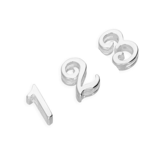 Sterling Silver Floating Birthday Number Charms 0 - 9