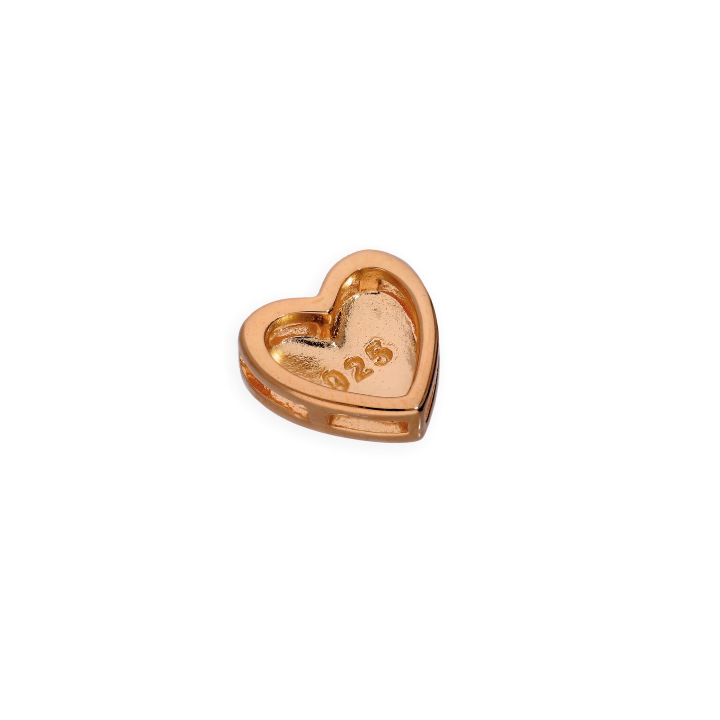 Rose Gold Plated Sterling Silver Floating Heart Charm