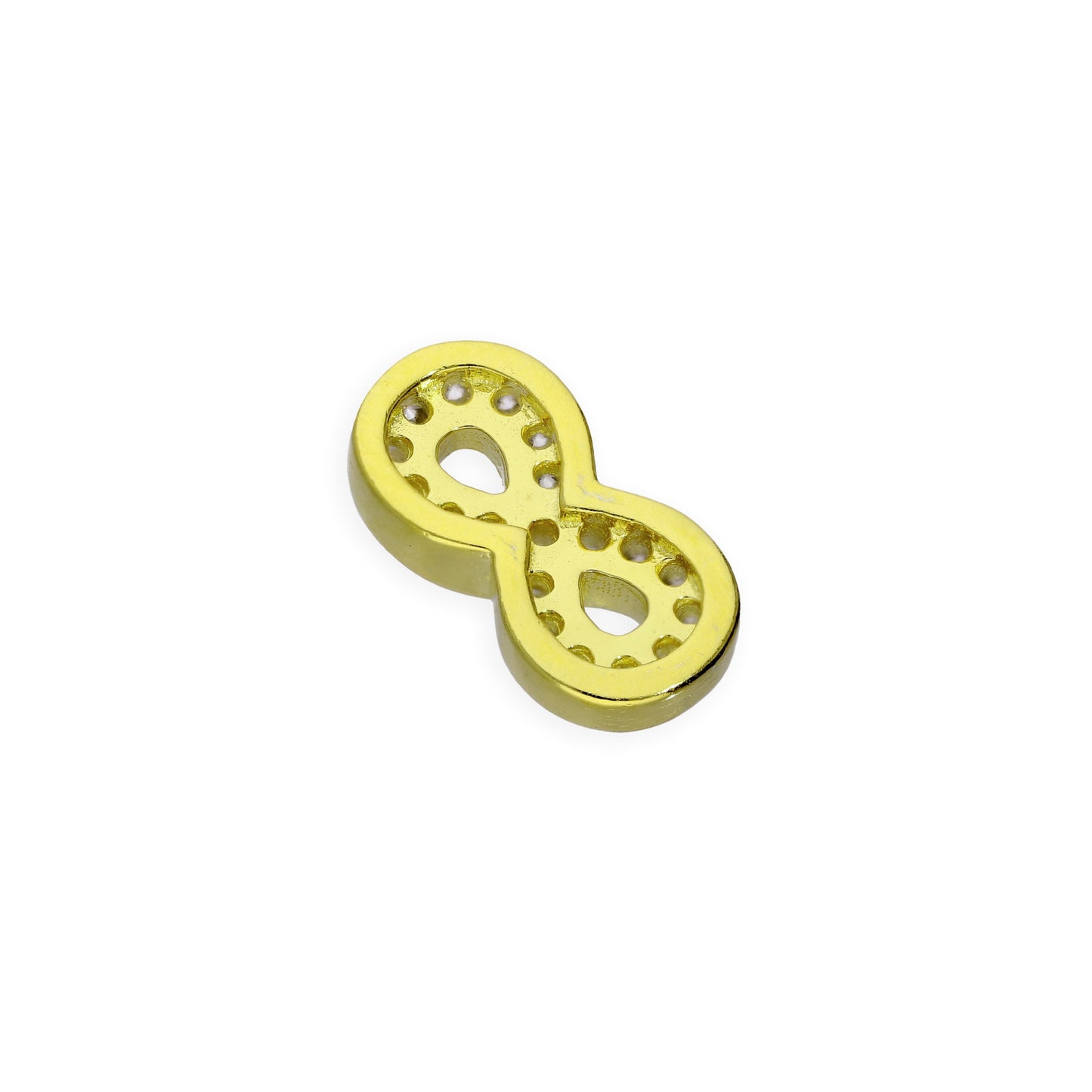 Gold Plated Sterling Silver & Clear CZ Crystal Floating Infinity Charm
