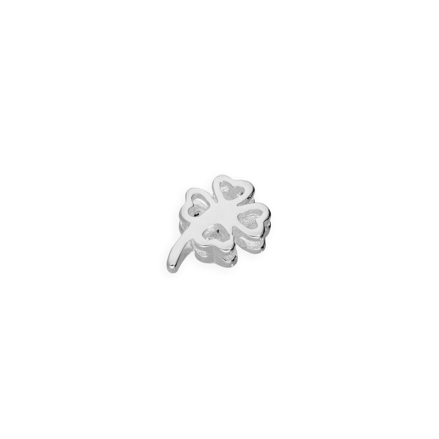 Sterling Silver Floating Four Leaf Clover Charm