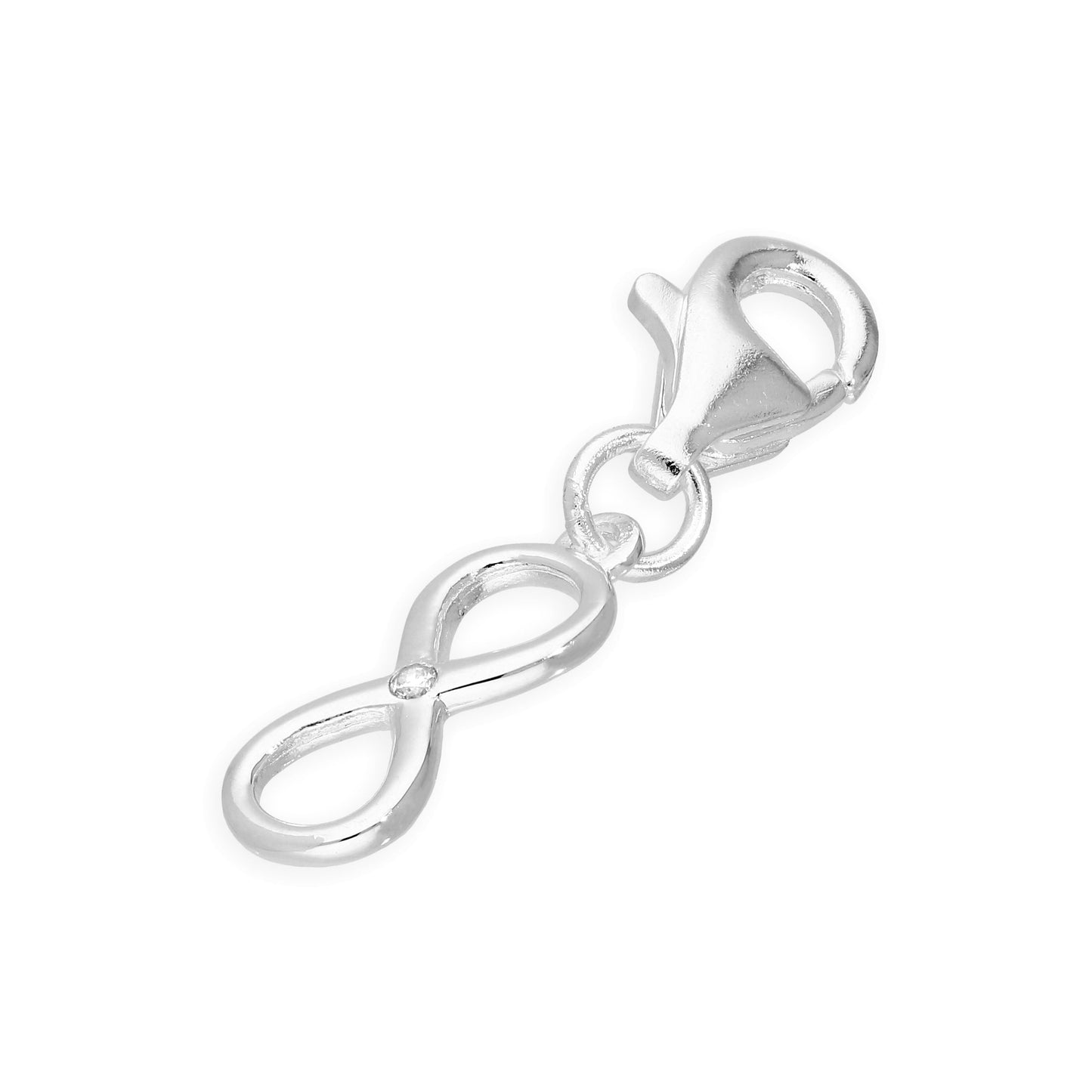 Sterling Silver & Genuine Diamond Infinity Symbol Clip on Charm