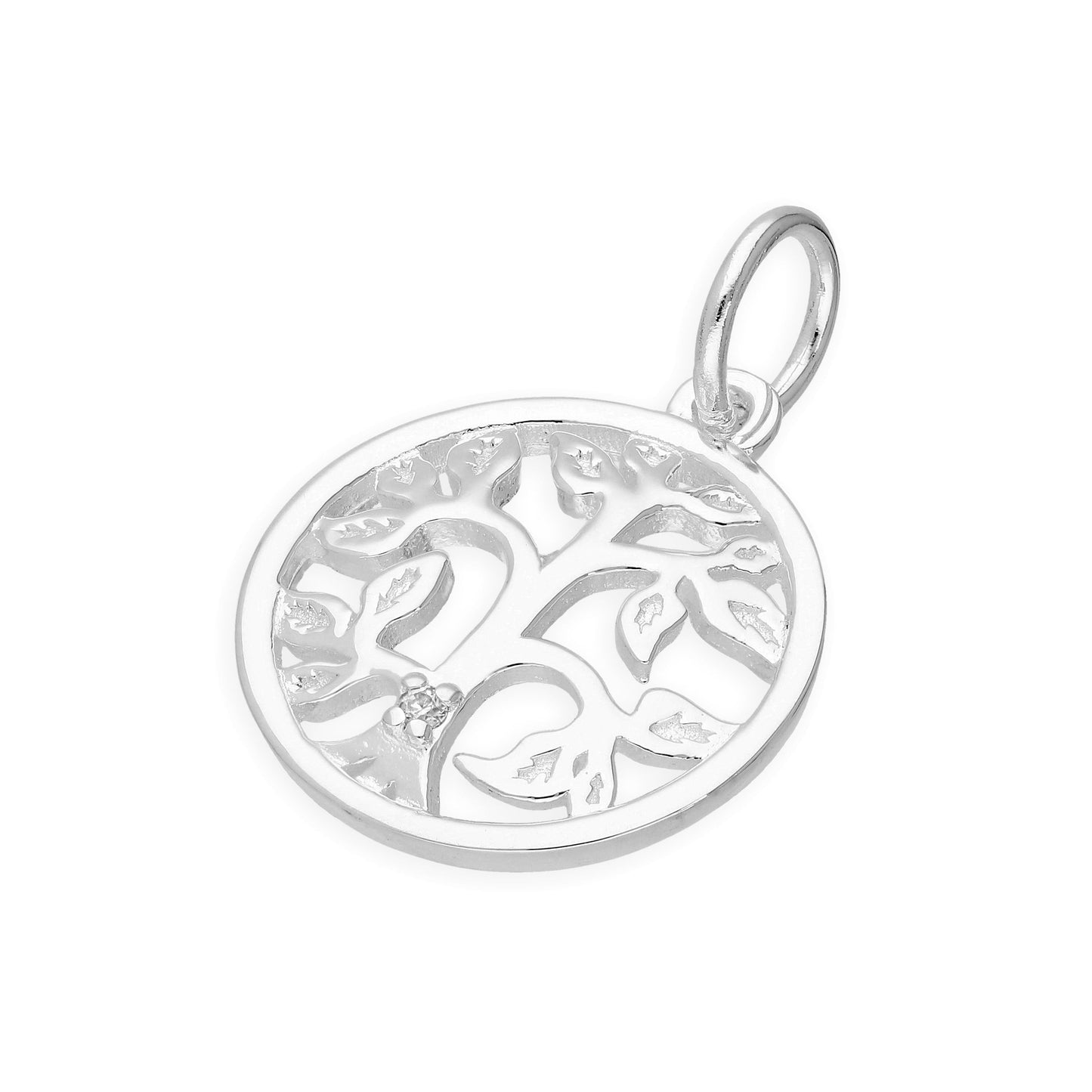 Sterling Silver & Genuine Diamond Tree of Life Charm
