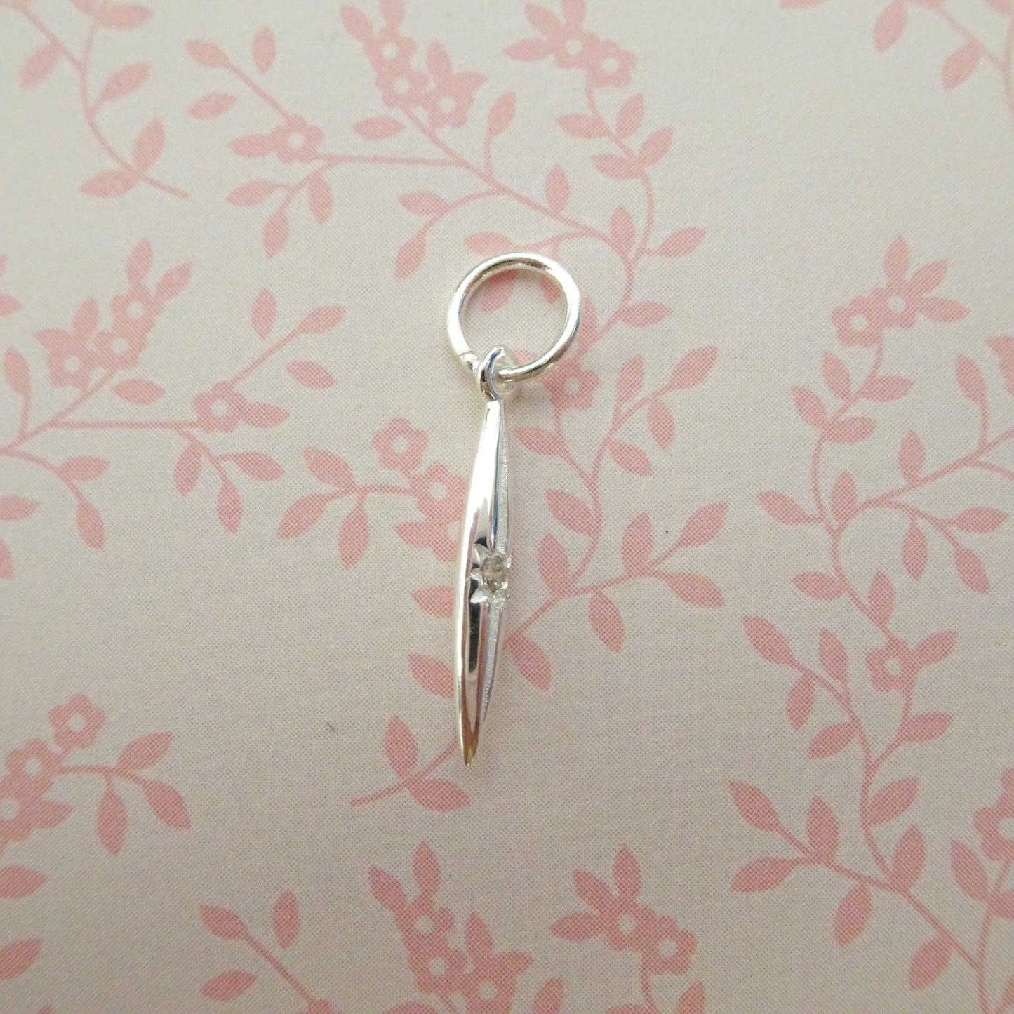 Sterling Silver & Genuine Diamond Spike Pendant Charm