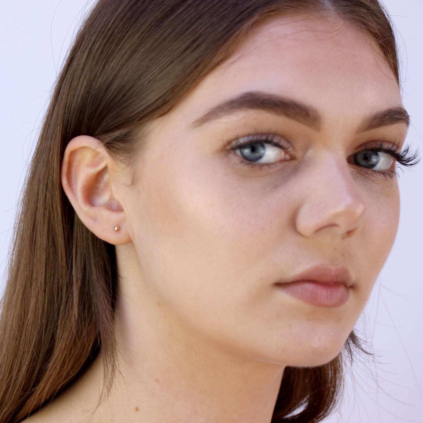 Rose Gold Plated Sterling Silver 3mm Ball Stud Earrings