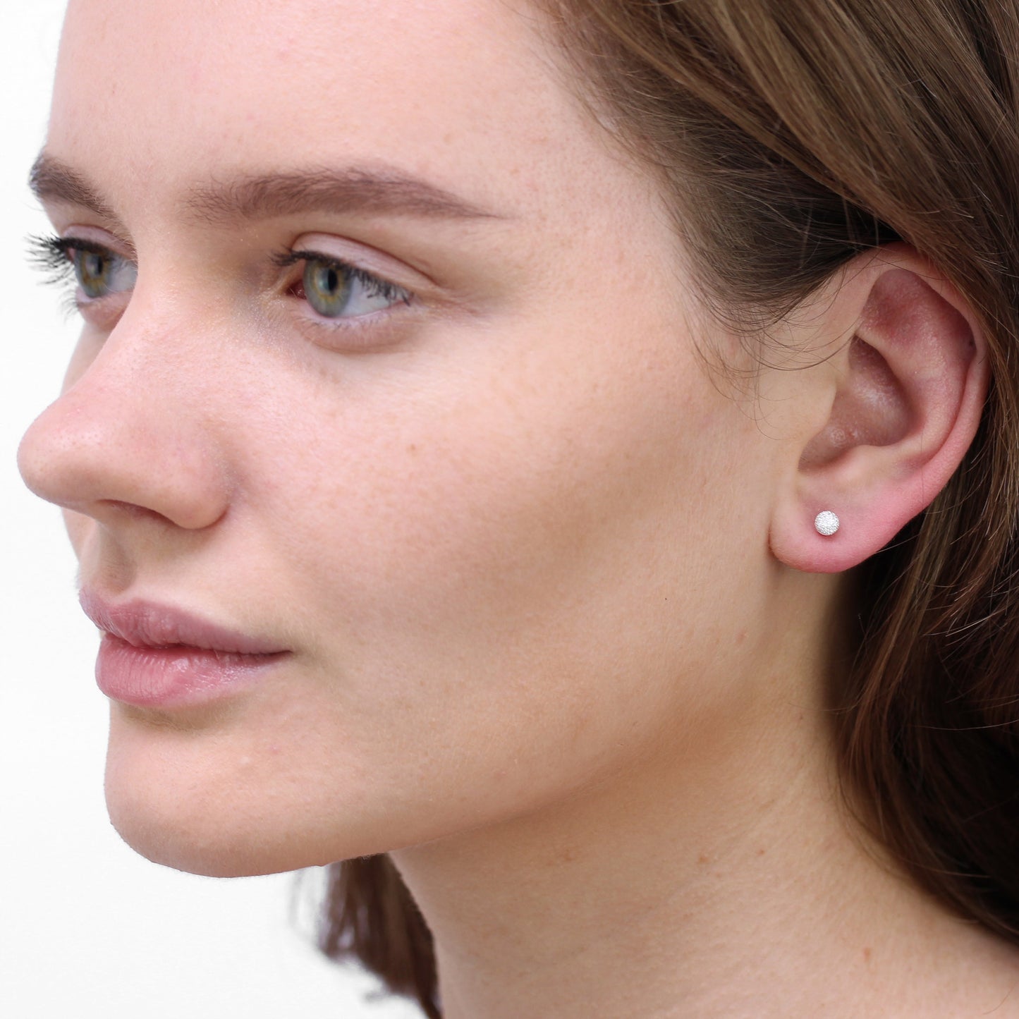 Sterling Silver 4mm Frosted Ball Stud Earrings