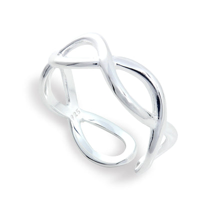 Sterling Silver Adjustable Infinity Midi Ring
