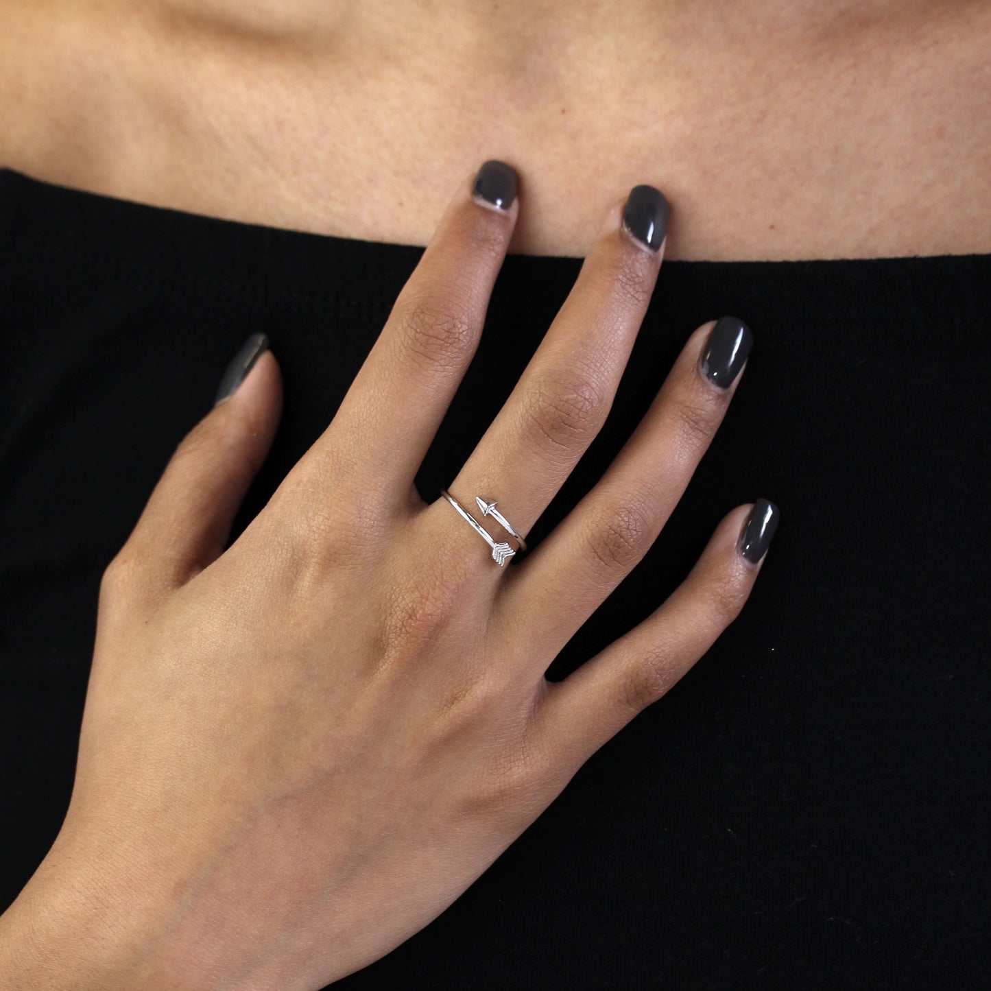 Sterling Silver Arrow Design Adjustable Midi Toe Ring