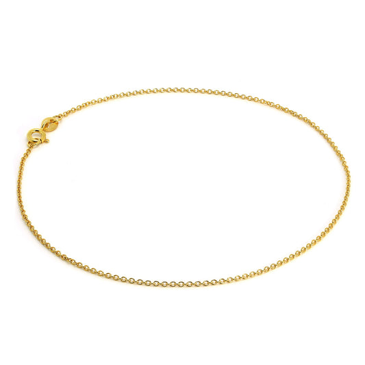 Gold Plated Sterling Silver Fine Trace Chain Anklet