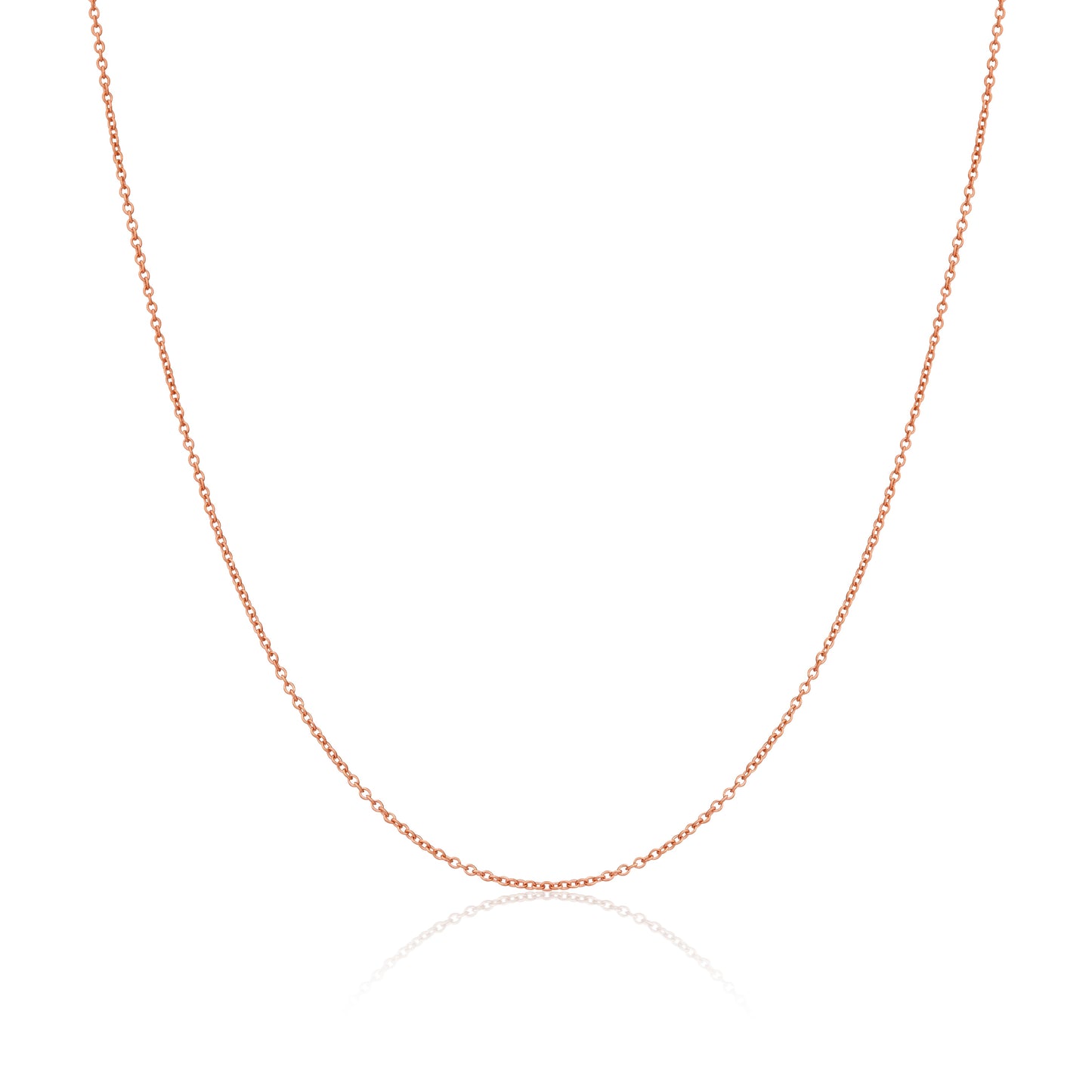 Rose Gold Plated Sterling Silver Trace Chain 16 - 28 Inches