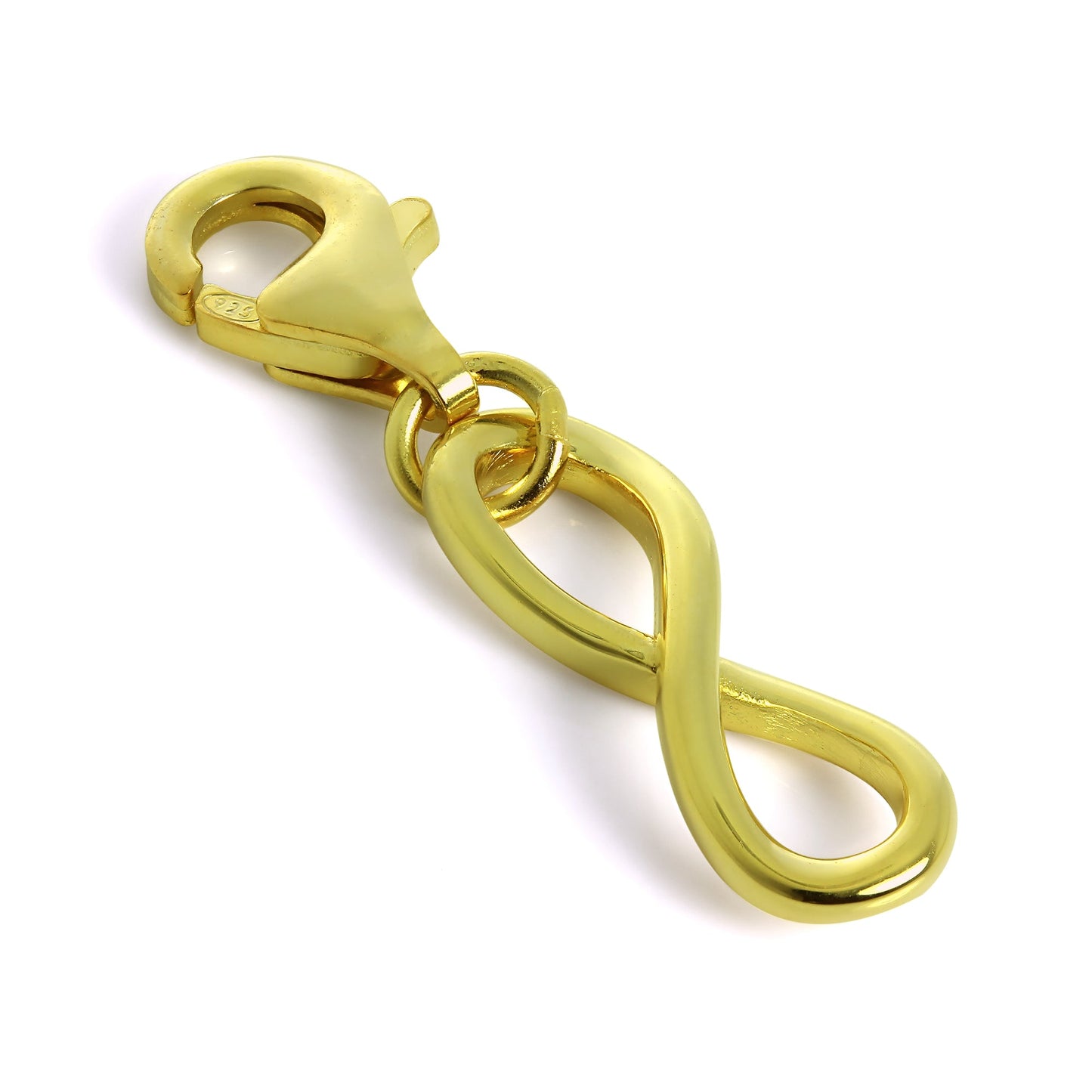 Gold Plated Sterling Silver Infinity Loop Clip on Charm