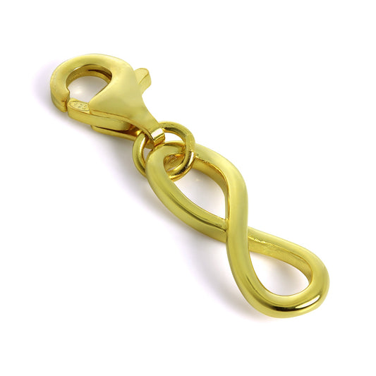 Gold Plated Sterling Silver Infinity Loop Clip on Charm
