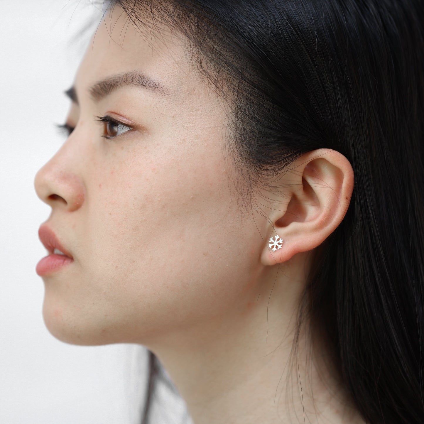 Sterling Silver Snowflake Stud Earrings
