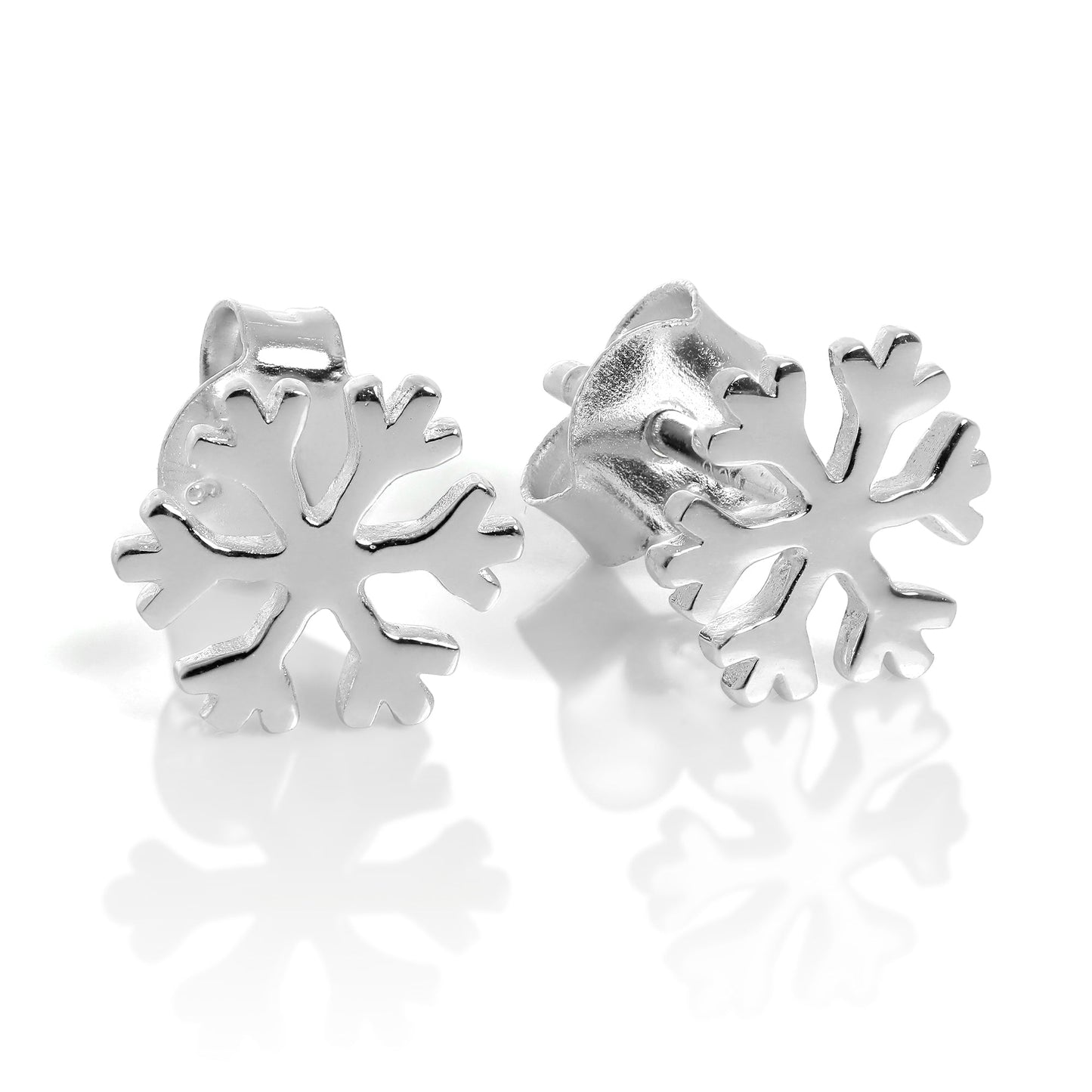 Sterling Silver Snowflake Stud Earrings