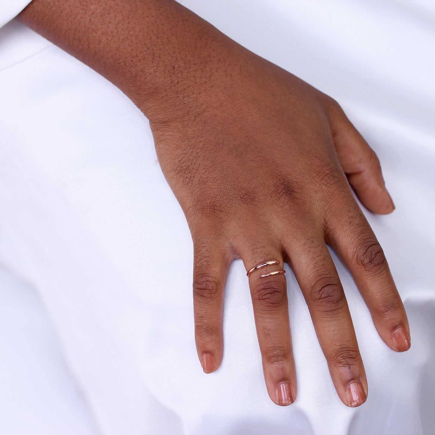 Rose Gold Plated Sterling Silver Plain Adjustable 2mm Band Midi Toe Ring