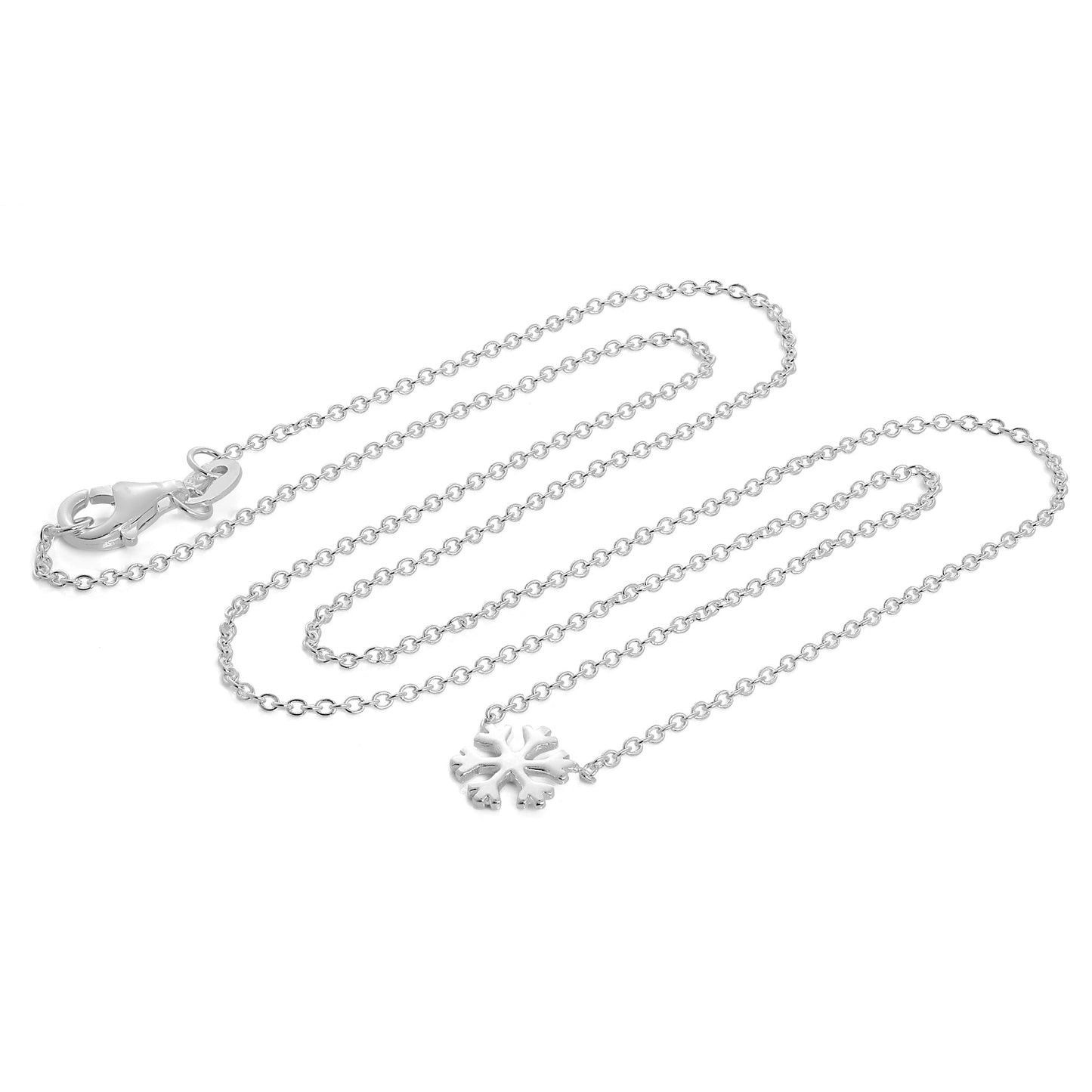 Sterling Silver 18 Inch Snowflake Necklace