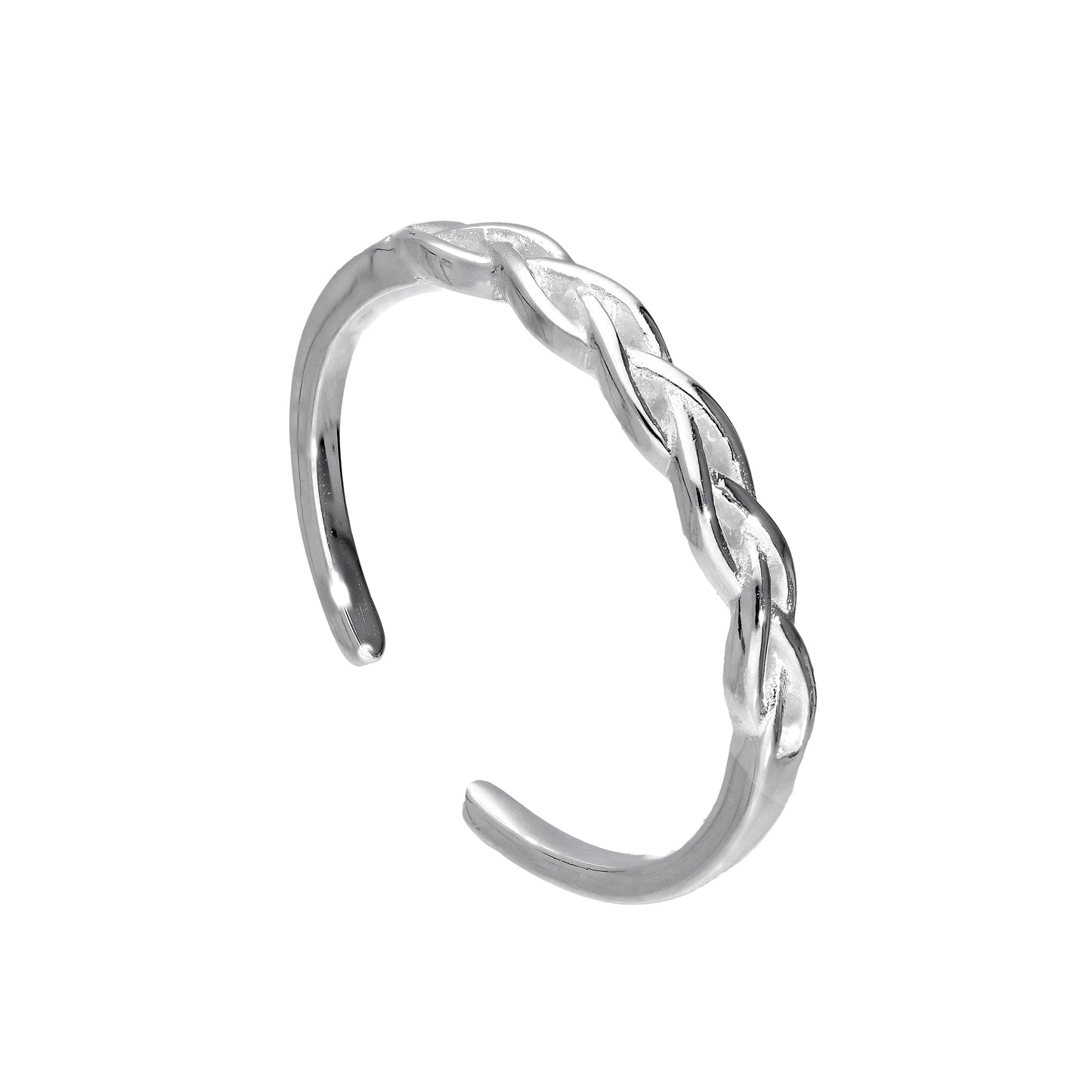 Adjustable Sterling Silver Weave Midi Toe Ring