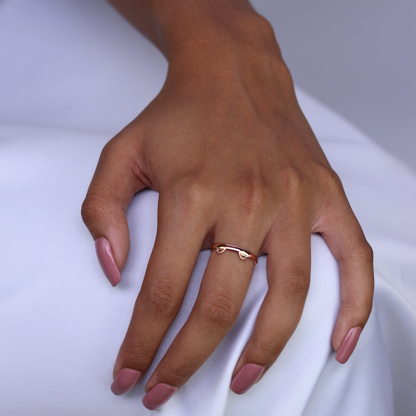 Rose Gold Plated Sterling Silver Cat Ears Midi Toe Ring