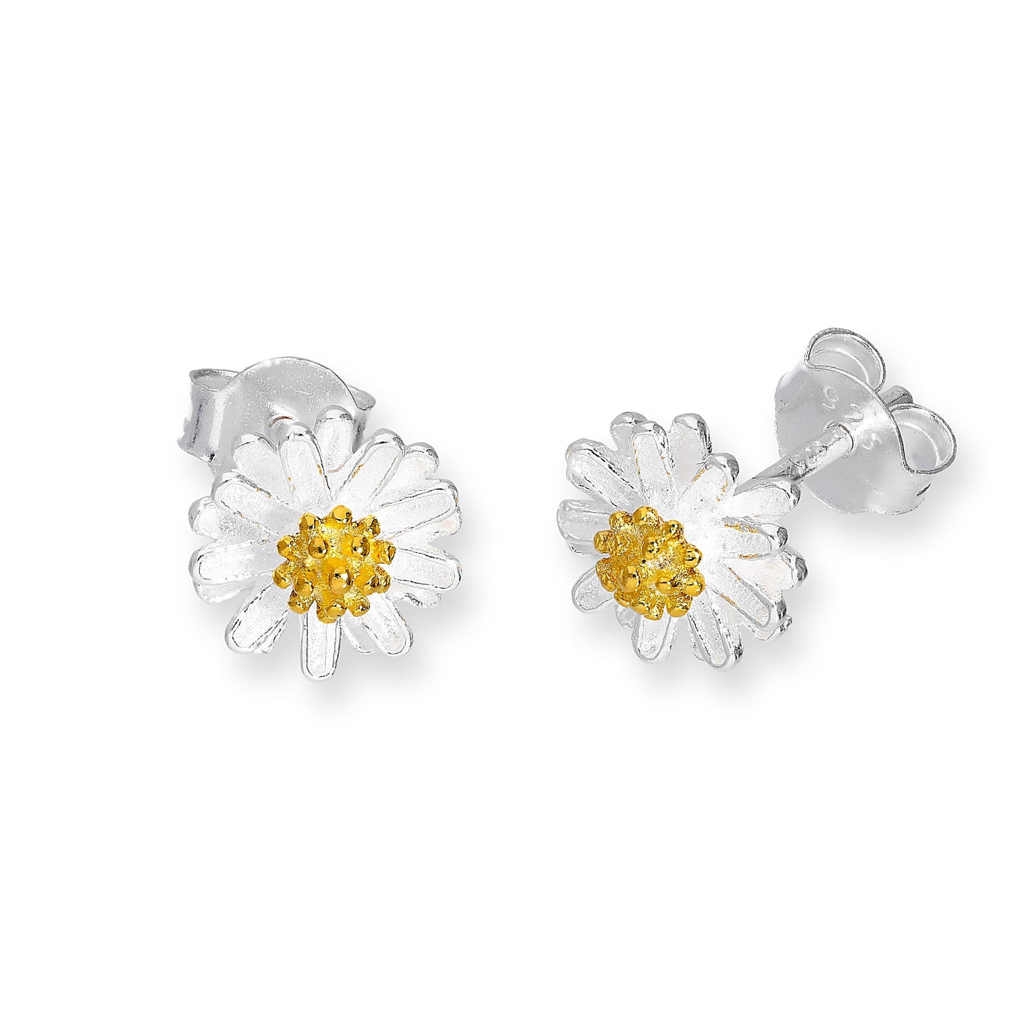 Gold Plated Sterling Silver Daisy Stud Earrings